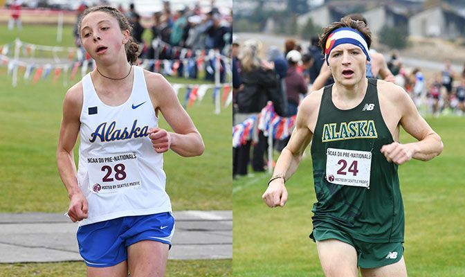 Naomi Bailey (left) won the women's invitational race by an 11-second margin in 20:46.1. Coleman Nash placed fourth in the men's invitational race in 23:47.4. Photos by Paul Merca.