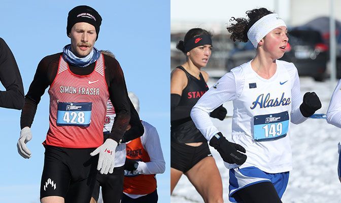 Dannatt (left) outdueled Alaska Anchorage's Coleman Nash for the men's title while Naomi Bailey was a five-second winner over teammate Kendall Kramer in the women's race. Photos by Shi Robison.