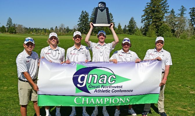 Saint Martin's earned the GNAC's automatic berth to the NCAA Division II West Regionals, which will also be played at The Home Course on May 6-8. Photo by Ron Smith.