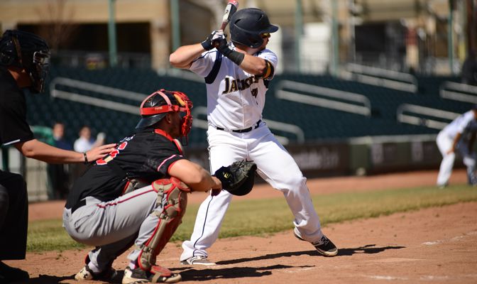 MSUB's Brody Miller hit the game-winning home run in the third match-up of the Yellowjackets series win.