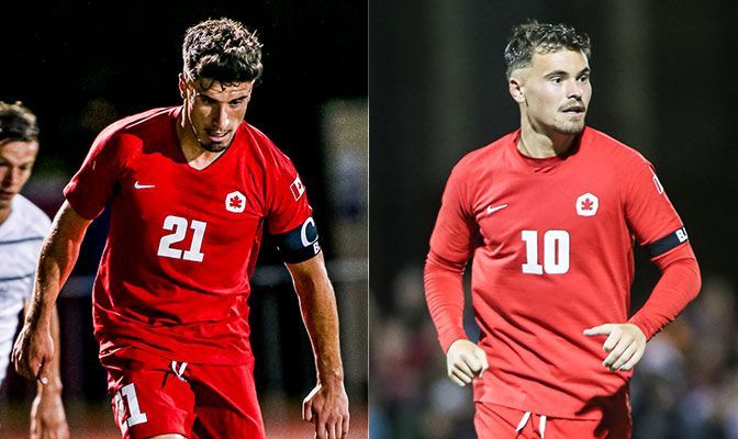 Simon Fraser's Marcello Polisi (left) and Matteo Polisi are both three-time First-Team All-GNAC selections and were unanimous picks in 2019.