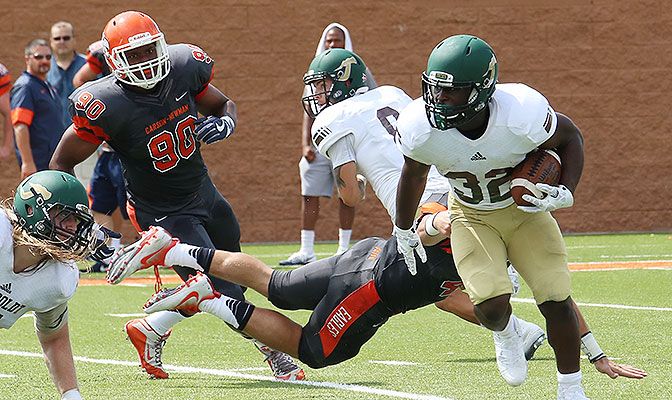 Humboldt State's Ja'Qian Gardner rushed for four touchdowns in the Jacks 56-24 win over Simon Fraser, becoming the school's all-time leading scorer in the process.