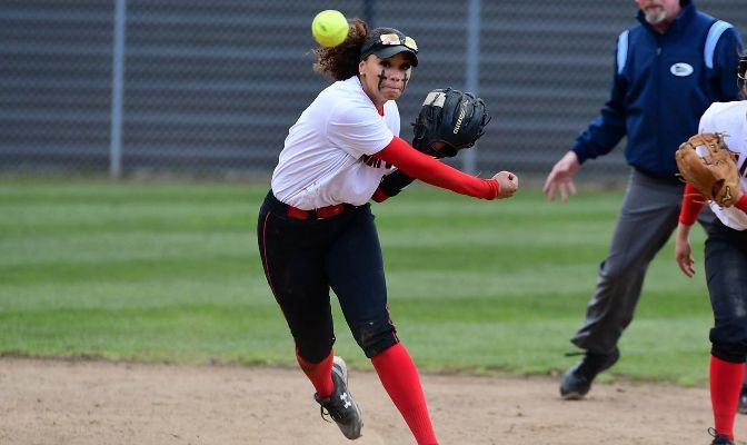 Shortstop Destiny Conerly helped Saint Martin's play its way to the top of the GNAC standings with last week's four-game sweep of Simon Fraser.