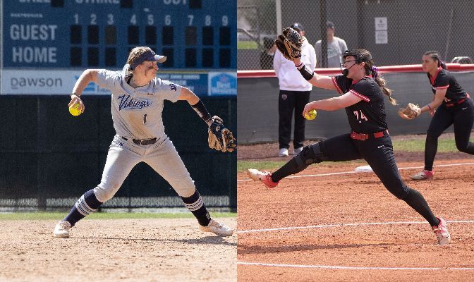 WWU's Hailey Rath (left) was named GNAC Player of the Year and NNU's Sidney Booth (right) earned Pitcher of the Year.