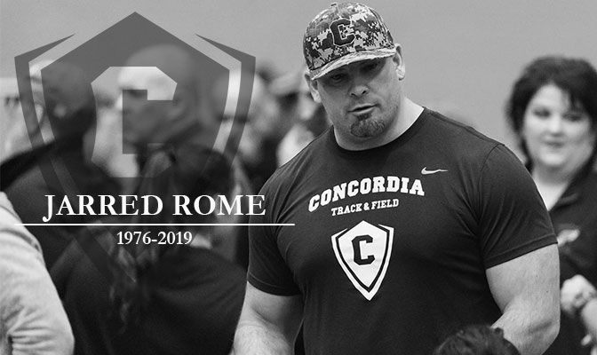Rome served as throws coach for the Concordia track and field program and director of the Concordia Throws Center from 2013 to 2018.