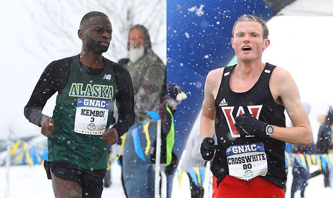 Kemboi (left) was the winner at the 2019 GNAC Cross Country Championships while Crosswhite placed second. Photos by Jenna Martin.