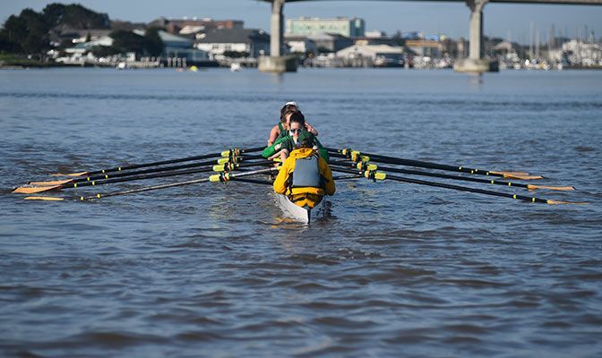 Cal Poly Humboldt won three races at the Husky Open and is ranked No. 3 in the first CRCA/Pocock Division II Poll of the season. Photo by Elliott Portillo.