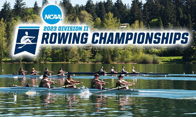 It is the first time in the GNAC's short women's rowing history that all four teams have qualified for the NCAA Championships. Photo by Steve Gibbons.