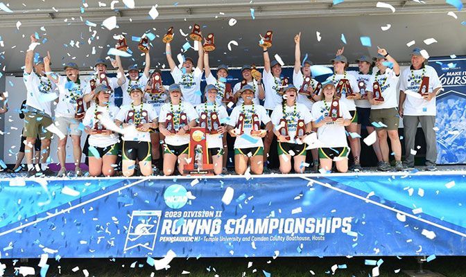 Cal Poly Humboldt pulled ahead in the final 1,000 meters to win its first Division II championship since 2014. Photo courtesy of NCAA.com.