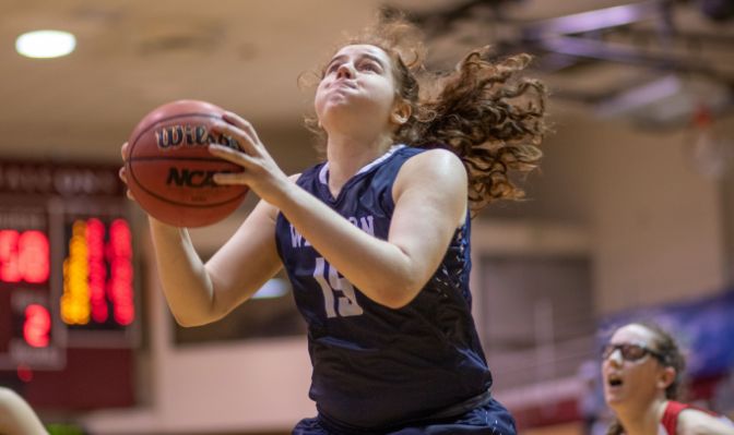 Western Washington junior forward Kelsey Rogers scored a game-high 24 points to go with two rebounds, two blocks and an assist in the three-point victory. Photo by Matthew Breshears.