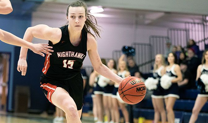Avery Albrecht was named the GNAC Women's Basketball Player of the Year after averaging 15.9 points and 5.9 rebounds per game.