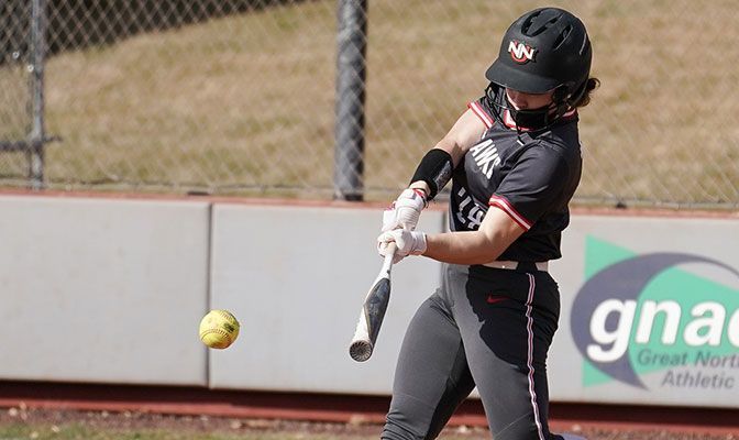 Northwest Nazarene's Sidney Booth not only leads the GNAC with seven wins and a 1.01 ERA in the circle but she is also second with a .491 batting average.