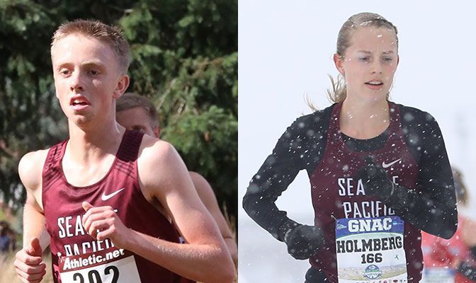 Jared Putney (left) and Dania Holmberg each won their first collegiate races to lead Seattle Pacific to the team titles at the CWU Winter Invite.