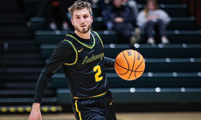 UAA's Caleb Larsen was 1 of 2 GNAC men's basketball players to earn academic all-conference for the fourth time in his career.
