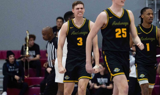 UAA's Sawyer Storms knocked down a pair of clutch 3-pointers down the stretch in Friday's semifinal win over Northwest Nazarene.