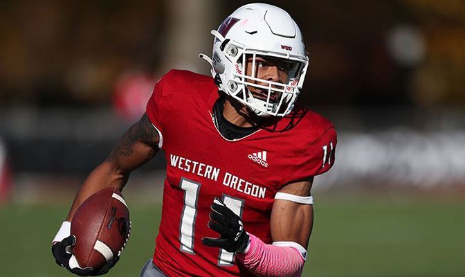 Western Oregon's Thomas Wright was the bright spot in the Wolves' 45-7 loss at Chadron State last Saturday, making four catches for 136 yards and a touchdown.