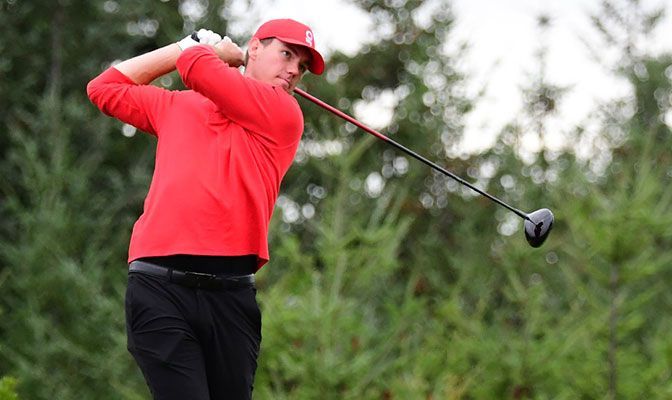 Jordan Bean is among three GNAC players tied for sixth place individually at 1-under-par 71.
