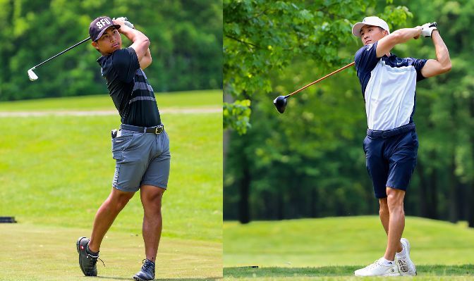 A successful day at the NCAA Championships saw Simon Fraser advance to match play and Western Washington's Jordan Lee finish runner up for individual honors. | Photos by Jeff Evan/WWU Athletics