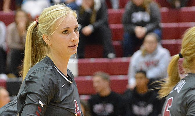Central Washington leads Division II with 2.80 blocks per set. Sabrina Wheelhouse is third in Division II individually with 1.53 per set.