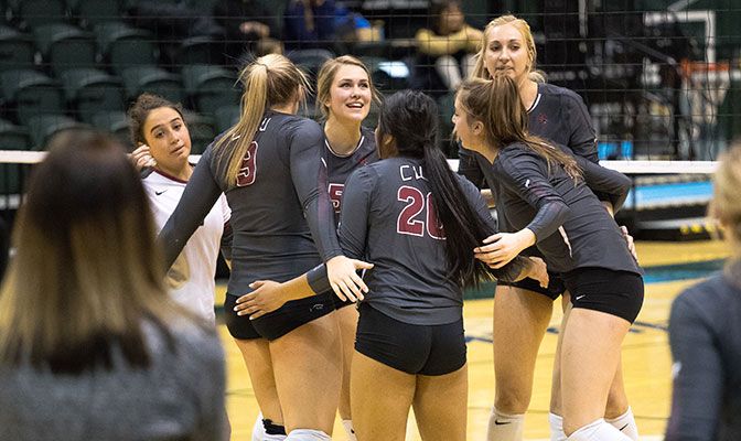 Shelby Mauritson led Central Washington with 15 kills and nine digs. Photo by Adam Phillips/UAA Athletics.