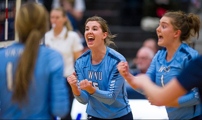 Western Washington returns five starts from their 2015 playoff run, including GNAC Freshman of the Year Abby Phelps (center) and first team middle blocker Kayleigh Harper.