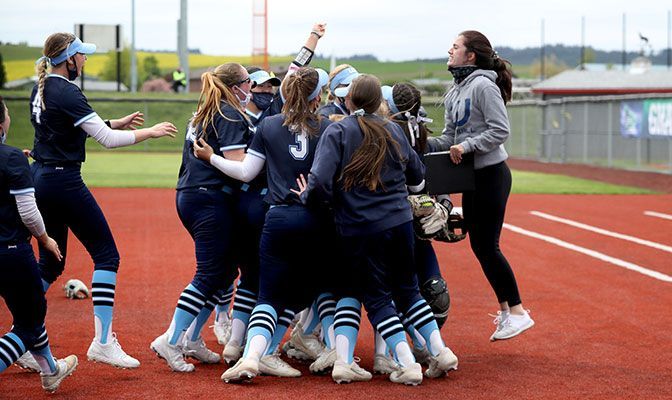 Western Washington finished third in the conference standings in 2021 but allowed just one run in three GNAC Championships games to win the title. Photo by Jaime Valdez.