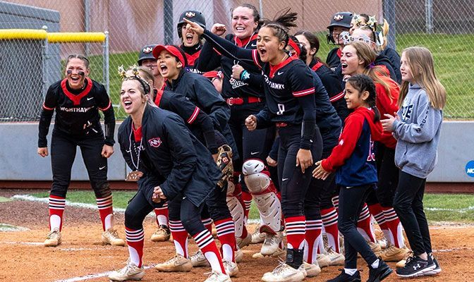 Northwest Nazarene took three of four games from Simon Fraser over the weekend to secure its second-straight regular-season championship.