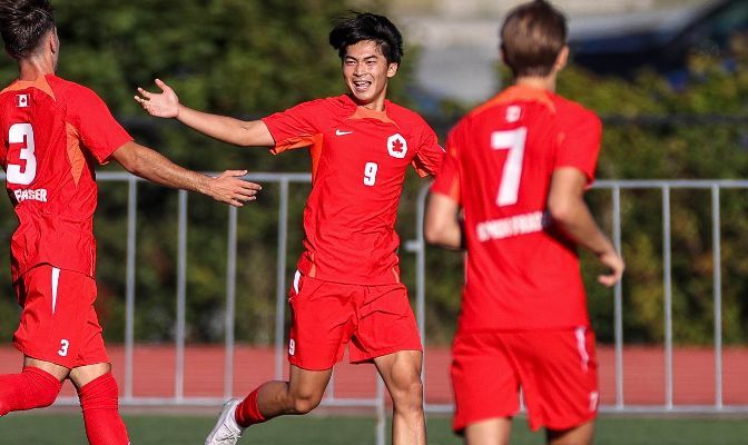 SFU's Koji Poon had a brace in his first collegiate game to help his team to victory.