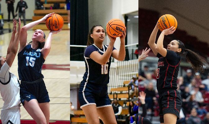 WWU's Brooke Walling (Left) and CWU's Sunny Huerta (Right) both earned All-American honorable mention while MSUB's Kola Bad Bear (Center) was named a first team All-American.