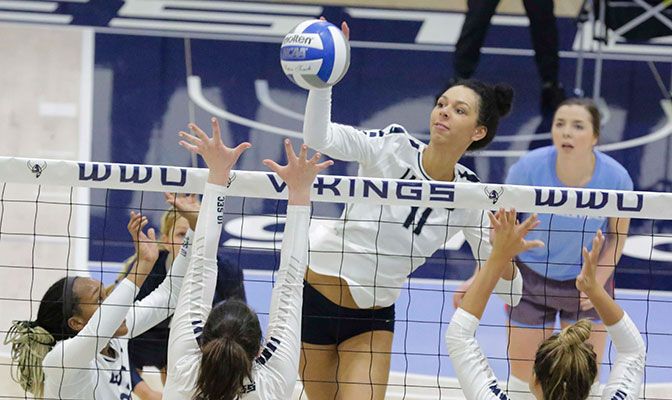 A year away has done little to slow down Western Washington's Kayleigh Harper, who enters the week ranked seventh in Division II with 1.50 blocks per set.