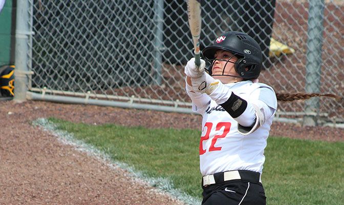 Shelbie Martinez went 5 for 12 in the four-game series with Simon Fraser. The Nighthawks are tied with Western Oregon for second in the GNAC at 7-5.