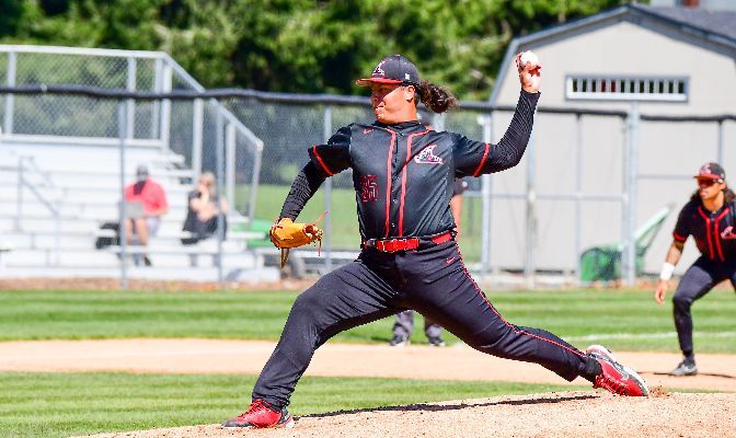 Jonathan Zayas was rock-sold through seven innings to lead NNU to an 8-5 win over Central Washington. | Photo by Ron Smith