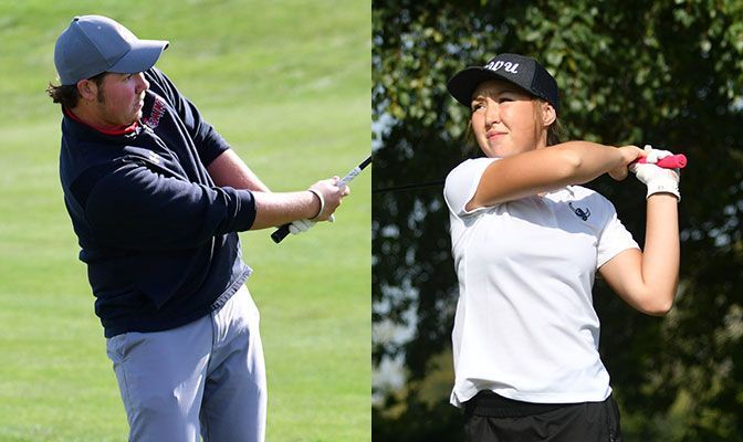 Max Turnquist (left) turned in two top-10 finishers while Emma Worgum tied for second at the Dennis Rose Invitational.