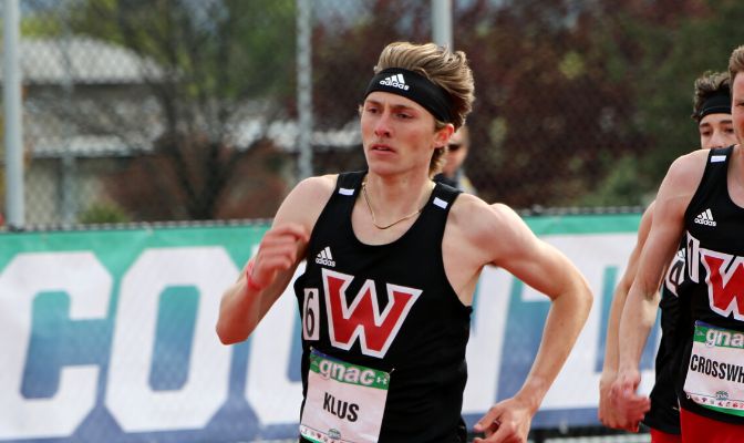 Klus is a distance runner for the Wolves, recently placing second in the DMR for the 2023 GNAC Indoor Track and Field Championships.
