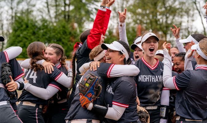 Northwest Nazarene secured its second straight GNAC Championships title by sweeping its games in Burnaby, B.C. last week. | Photo by Ethan Cairns