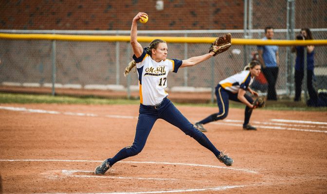 MSUB's Jessyka MacDonald allowed just four runs in 21 2/3 innings to earn Pitcher of the Week honors.