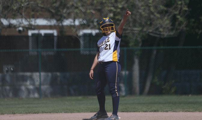 MSUB's Aubrey Conceicao had four RBI in Saturday's championship game (Photo by Joe Epperson).