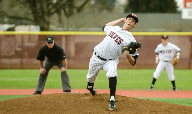 WOU's Spenser Watkins leads the GNAC with a 2.87 earned run average.