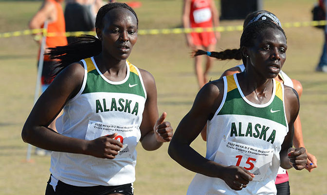 Susan Tanui (right) and Miriam Kipng'eno (left) led UAA to a second-place team finish. (Photo by Sam Wasson).