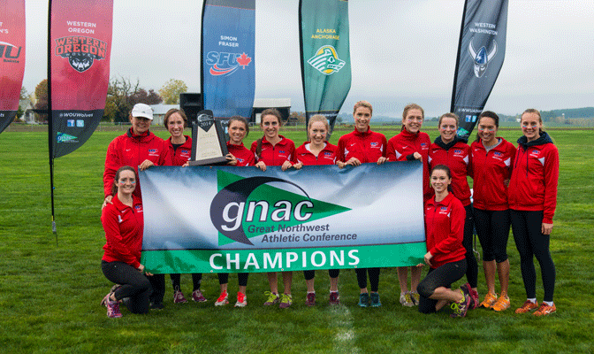 After three second place finishes, Simon Fraser won its first GNAC cross country title Saturday (CJImagesNW.com)