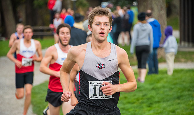 Northwest Nazarene's Isaac Mitchell is one of five honorees on the GNAC Cross Country Academic All-Conference Teams with a GPA of 4.00 or better. Photo by Dan Levine.