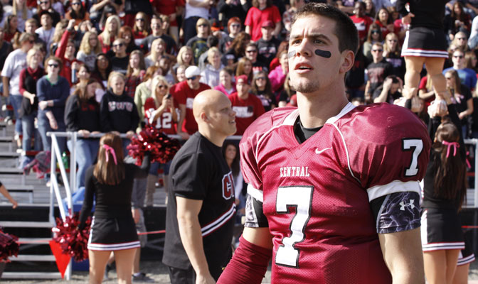 Quarterback Ryan Robertson (7), who has thrown for 5,672 career yards, and the rest of the Central Washington Wildcats take on No. 9 Humboldt State in a crucial GNAC matchup Saturday in Bothell, Wash.