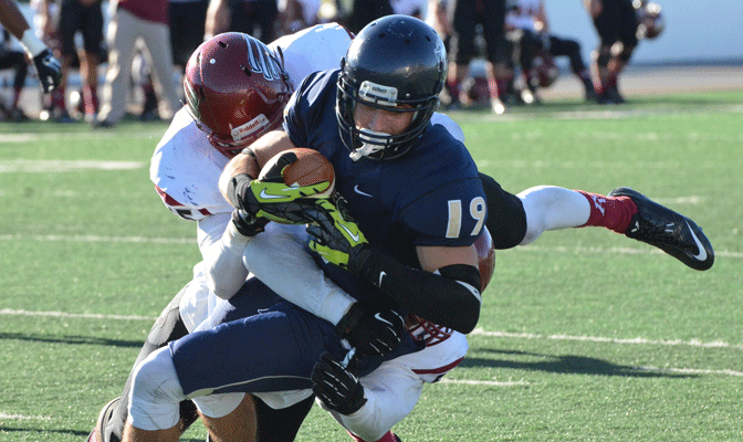 Marcus Sanchez had 12 catches for 200 yards in South Dakota Mines' 52-30 loss to Cougars.