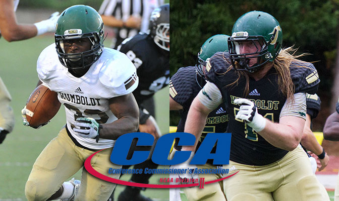 Ja'Quan Gardner (left) was named to the D2CCA All-American First Team while Alex Cappa picked up second team honors.