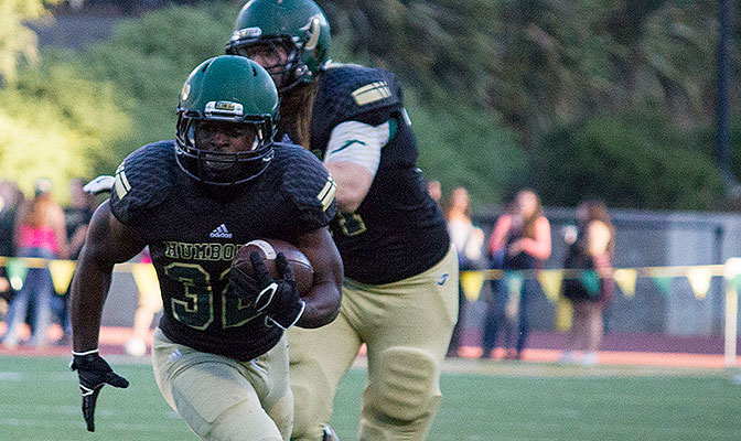 Ja'Quan Gardner had 208 of Humboldt State's 498 rushing yards at South Dakota Mines on Saturday, which set a GNAC single game record.