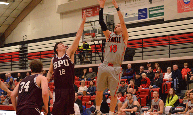 Riley Carel (10)  led Saint Martin's to a 73-69 win over Seattle Pacific Saturday.