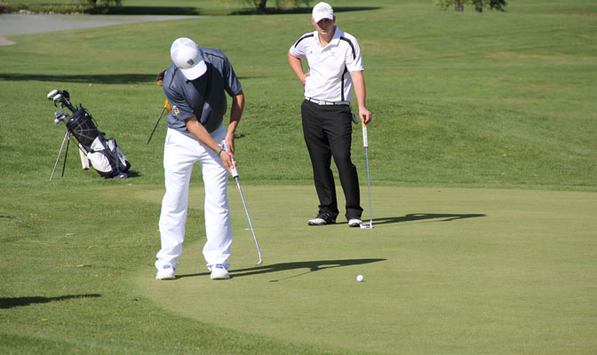 MSUB junior Gage Huft (left) and the Yellowjackets will get their spring season underway Thursday, as they host the Yellowjacket Invitational in Huntley, Mont.