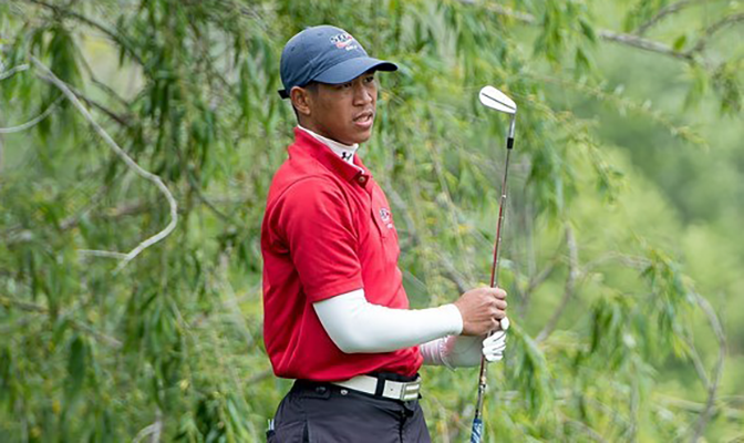 Simon Fraser's Chris Crisologo leads the GNAC with a stroke average of 71.2 and hopes to be a two-time All-American.