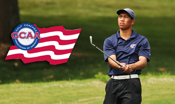 Simon Fraser's Chris Crisologo was selected to the Division II PING All-Region West team after leading the GNAC with an average round score of 71.4.