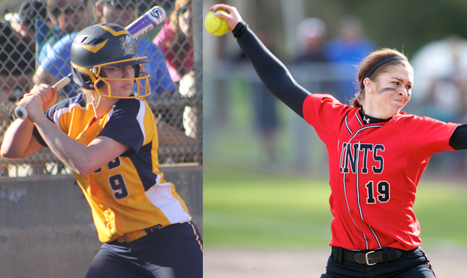 MSUB's Hoke (left) and SMU's Sam Munger were named the GNAC's co-Players of the Year.